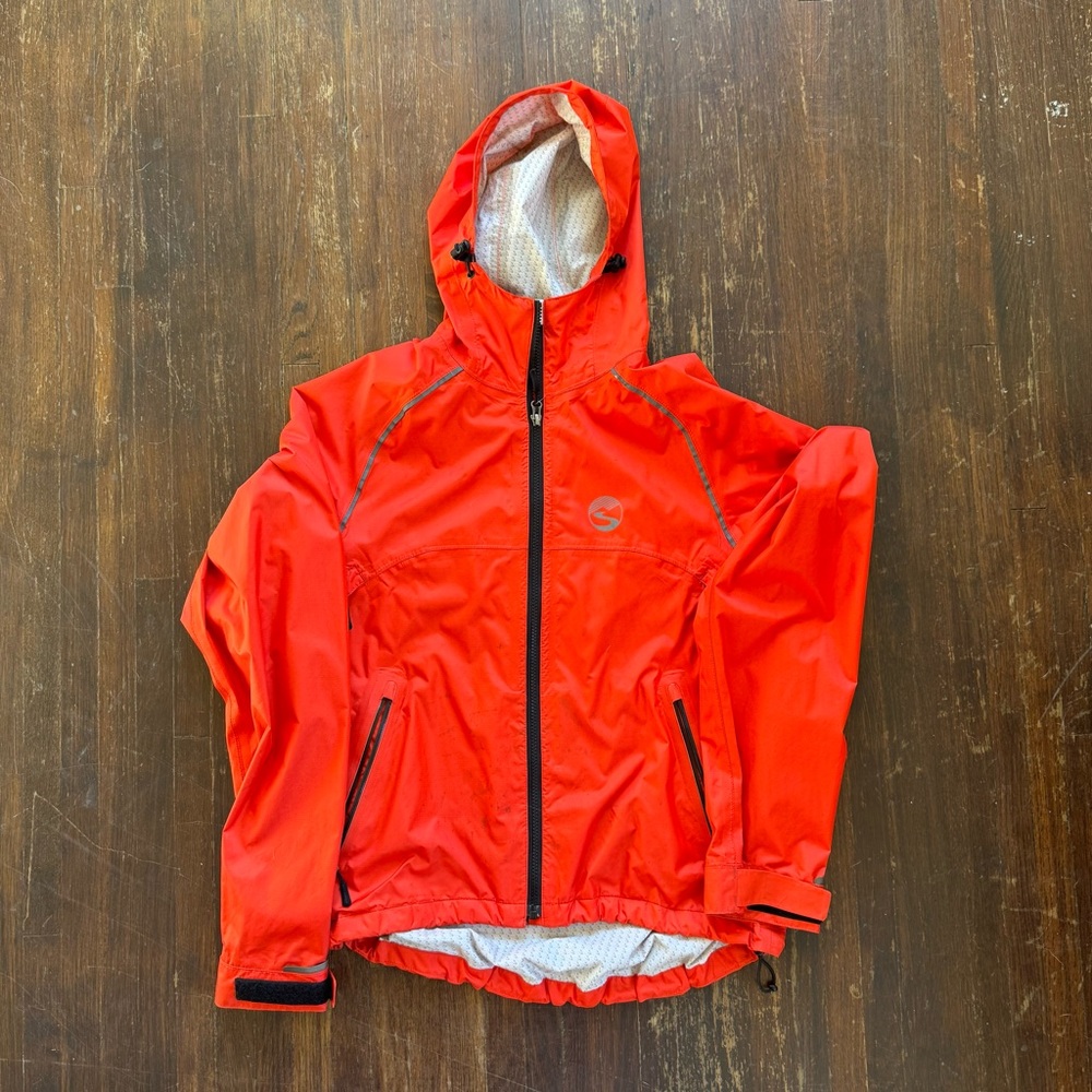 Showers Pass Cycling Bright Orange Hooded Jacket men’s Medium